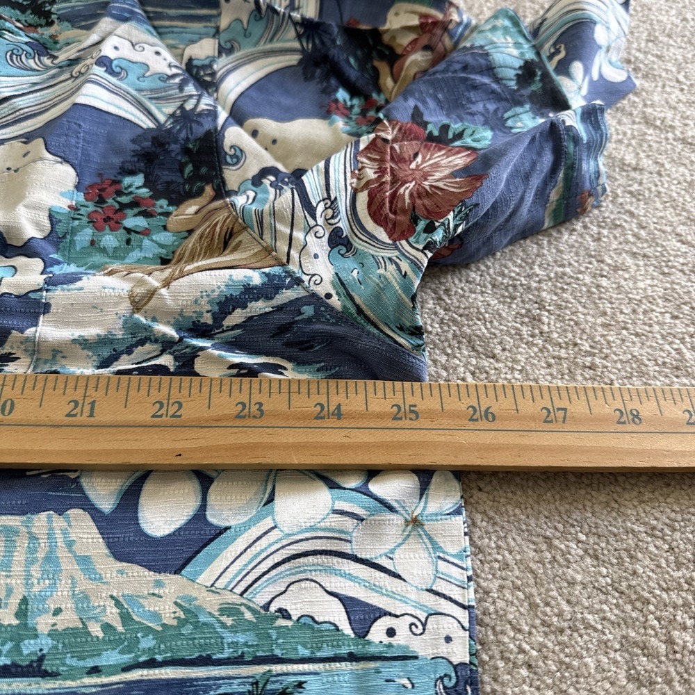 Paradise Collection Mens Hawaiian Aloha Camp Shirt 100% Silk Blue Hula XL Loop - Picture 7 of 10